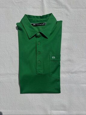 NWOT Travis Matthew Green Short-Sleeve Golf Polo L